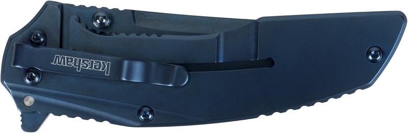 Kershaw Olive Outright Folding Pocket Knife, 3 inch 8Cr13MoV Stainless Steel Blade, Pocketclip - Image 5
